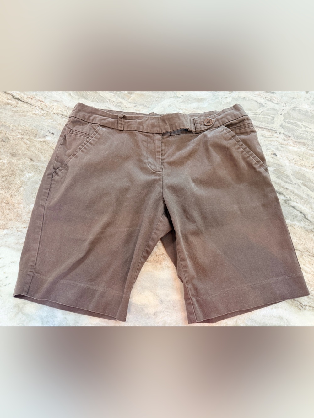 TALIE Brown Stretch Bermuda Shorts Women’s Size 10 Casual Career Mid Rise